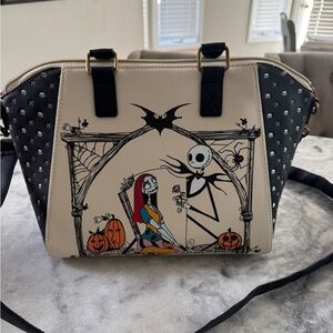 Loungefly Beige and Black Crossbody Bag with Nightmare Before Christmas